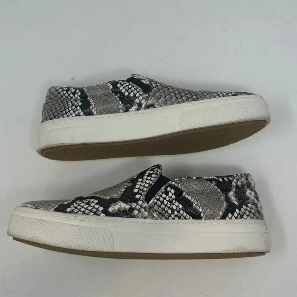Tory Burch Women's Slip On Sneakers Roccia Print Leather Snakeskin Size 8